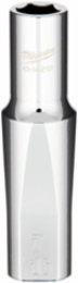 1/2 Inch Drive 7/16 Inch Deep Well Socket, 6-Point, Chrome Finish