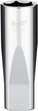 1/2 Inch Drive 21mm Deep Socket, Chrome Vanadium Steel, 6-Point