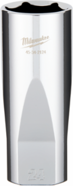 1/2 Inch Drive 24mm Deep Well Socket, 6-Point, Chrome Finish