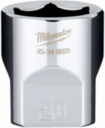 3/8 Inch Drive 20mm Standard Socket, Chrome Vanadium Steel, 6-Point