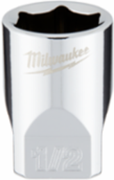 1/4 Inch Drive 1/2 Inch SAE 6-Point Socket, Chrome Finish, Steel Material