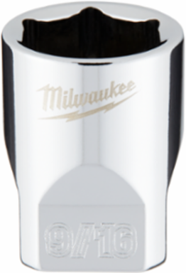 1/4 Inch Drive 9/16 Inch SAE 6-Point Socket, Chrome Finish, Steel