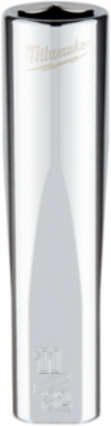 1/4 Inch Drive 11/32 Inch SAE 6-Point Deep Socket, Steel, Chrome Finish