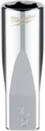 1/4 Inch Drive 1/2 Inch SAE 6-Point Deep Socket, Chrome Finish