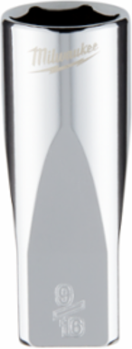 1/4 Inch Drive 9/16 Inch SAE 6-Point Deep Socket, Chrome Finish