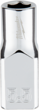 1/4 Inch Drive 5.5mm Metric 6-Point Socket, Chrome Finish