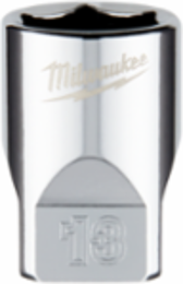 1/4 Inch Drive 13mm Metric 6-Point Socket, Chrome Finish