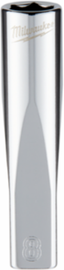 1/4 Inch Drive 8mm Metric 6-Point Deep Socket, Chrome Finish, Steel
