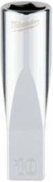 1/4 Inch Drive 10mm Metric Deep Socket, Steel 6-Point, Chrome Finish