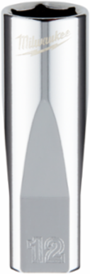 1/4 Inch Drive 12mm Standard 6-Point Deep Socket, Chrome Finish