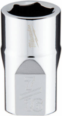 3/8 Inch Drive 7/16 Inch SAE 6-Point Socket, Chrome Finish