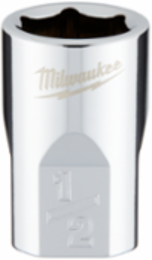 3/8 Inch Drive 1/2 Inch SAE 6-Point Socket, Chrome Finish