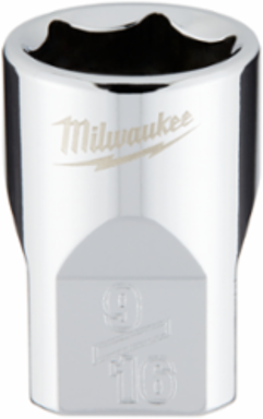 3/8 Inch Drive 9/16 Inch SAE 6-Point Socket, Chrome Finish