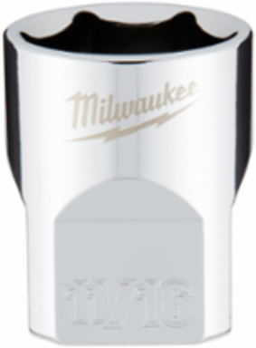 3/8 Inch Drive 11/16 Inch SAE 6-Point Socket, Chrome Finish