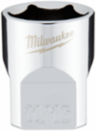 3/8 Inch Drive 11/16 Inch SAE 6-Point Socket, Chrome Finish