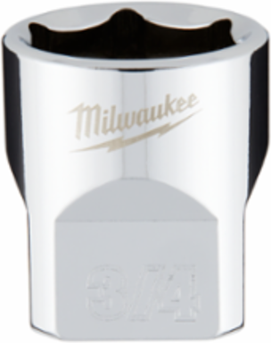 3/8 Inch Drive 3/4 Inch SAE 6-Point Socket, Chrome Finish, 1.38 Inches Long
