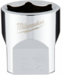 3/8 Inch Drive 3/4 Inch SAE 6-Point Socket, Chrome Finish, 1.38 Inches Long