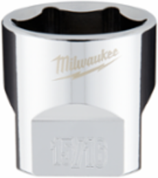 3/8 Inch Drive 15/16 Inch SAE 6-Point Socket, Chrome Finish