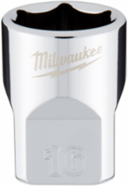 3/8 Inch Drive 16mm 6-Point Socket, Chrome Finish, Optimized Geometry