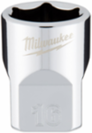 3/8 Inch Drive 16mm 6-Point Socket, Chrome Finish, Optimized Geometry