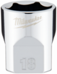 3/8 Inch Drive 18mm 6-Point Metric Socket, Chrome Finish