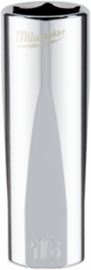 3/8 Inch Drive 16mm Metric 6-Point Deep Socket, Chrome Finish, Deep Well
