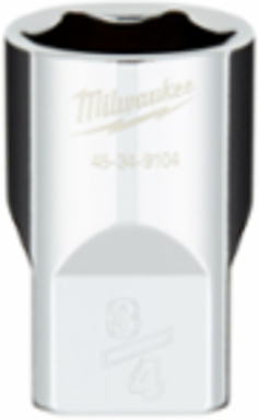 1/2 Inch Drive 3/4 Inch SAE 6-Point Socket, Chrome Vanadium Steel, 1.5 Inch Length