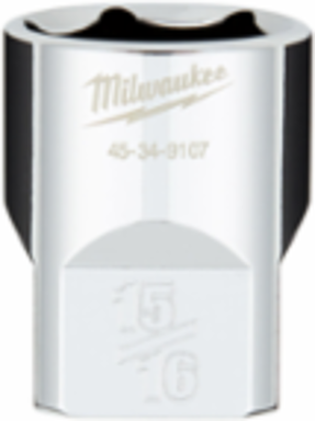 1/2 Inch Drive 15/16 Inch SAE 6-Point Socket, Chrome Vanadium Steel, Deep Well