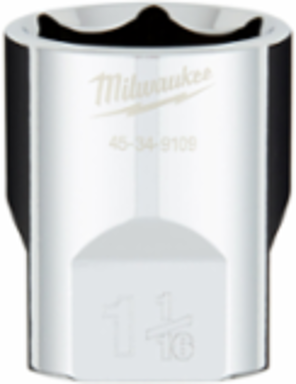 1/2 Inch Drive 1-1/16 Inch SAE 6-Point Socket, Chrome Vanadium Steel