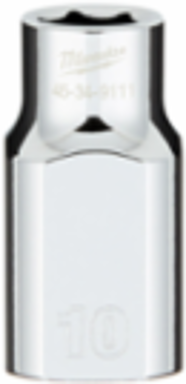 1/2 Inch Drive 10MM Metric 6-Point Socket, Chrome Vanadium Steel