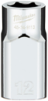 1/2 Inch Drive 12MM Metric 6-Point Socket, Chrome Vanadium Steel
