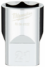 1/2 Inch Drive 21MM Metric 6-Point Socket with FOUR FLATTM Sides, Chrome Vanadium Steel