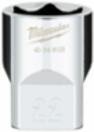 1/2 Inch Drive 22MM Metric 6-Point Socket with Chrome Finish and FOUR FLATTM Sides