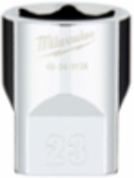 1/2 Inch Drive 23MM Metric 6-Point Socket with Chrome Finish