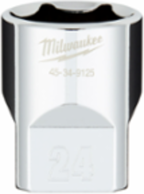1/2 Inch Drive 24MM Metric 6-Point Socket, Chrome Vanadium Steel