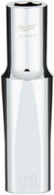 1/2 Inch Drive 11MM Metric Deep Socket, 6-Point, Chrome Vanadium Steel