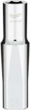 1/2 Inch Drive 12MM Metric Deep Socket, Chrome Vanadium Steel, 6 Point