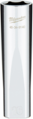 1/2 Inch Drive 16MM Metric 6-Point Deep Socket with Chrome Finish