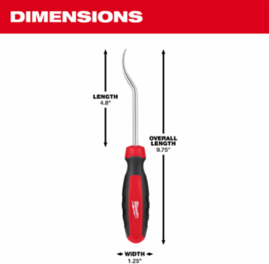 Flat Hose Pick, 9.75 Inch Length, All-Metal Core, Chrome Plated