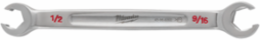 1/2 Inch x 9/16 Inch Double End Flare Nut Wrench, Chrome Vanadium Steel, 6 Point Contact