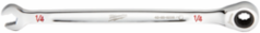 1/4 Inch SAE Ratcheting Combination Wrench, 144 Positions, Steel, Chrome Finish