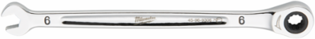 6MM Ratcheting Combination Wrench, 144 Positions, Chrome Vanadium Steel