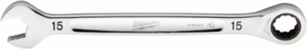 15MM Metric Ratcheting Combination Wrench, 2.5° Arc Swing, 144 Positions