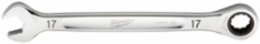 17MM Ratcheting Combination Wrench, Chrome Steel, 144 Positions, I-Beam Handle