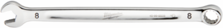 8MM Combination Wrench, Steel, Chrome Finish, 25% More Torque