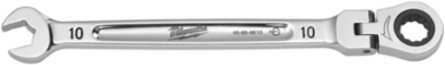 10mm Flex Head Ratcheting Combination Wrench, Chrome Vanadium Steel, 144 Positions
