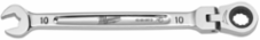 10mm Flex Head Ratcheting Combination Wrench, Chrome Vanadium Steel, 144 Positions