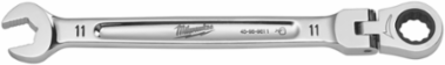 11mm Flex Head Ratcheting Combination Wrench, 144 Positions, Chrome Vanadium Steel