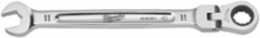 11mm Flex Head Ratcheting Combination Wrench, 144 Positions, Chrome Vanadium Steel