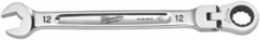 12mm Flex Head Ratcheting Combination Wrench, Chrome Vanadium Steel, 144 Positions
